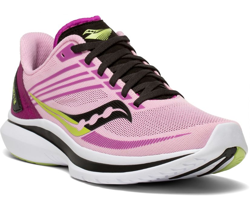 Women's Saucony Kinvara 12 Running Shoes Pink / Black | Singapore 164ILHS